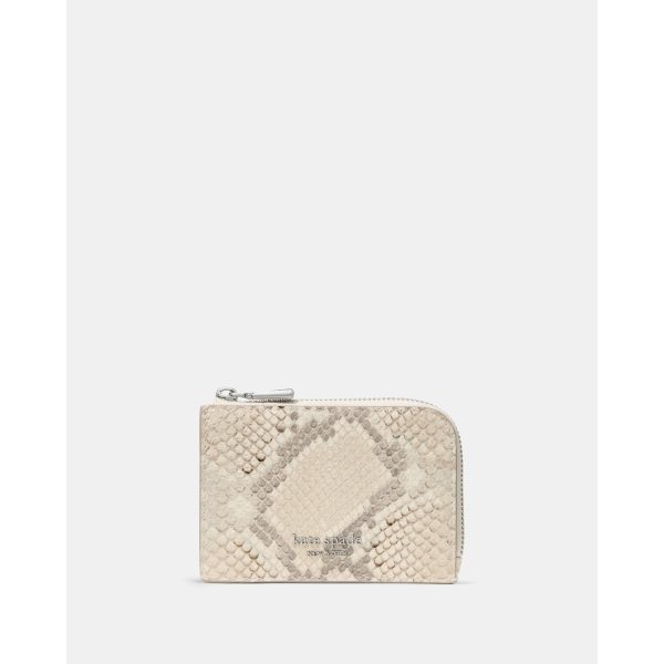 Kate Spade Snake Embossed Mini Zip Card Case in Neutral Multi - Preorder