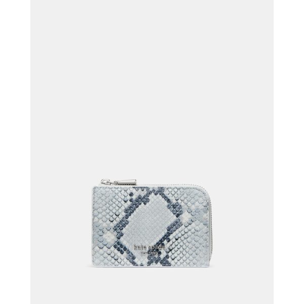 Kate Spade Snake Embossed Mini Zip Card Case in Pale Sapphirine - Preorder