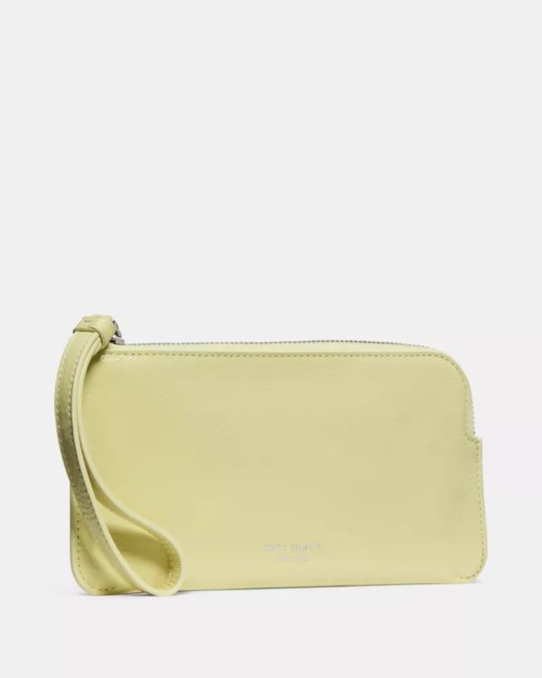 Kate Spade Zippy Crinkle Patent Wristlet Pale Citron - Preorder