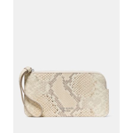 Kate Spade Zippy Snake Embossed Wristlet in Neutral Multi - Preorder
