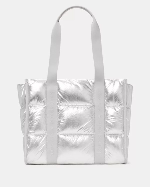 Kate Spade Kip Puffy Large Tote Silver - Preorder