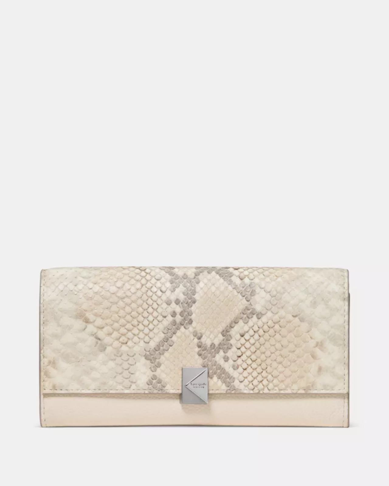 Kate Spade Deco Snake Embossed Large Flap Wallet Neutral Multi - Preorder