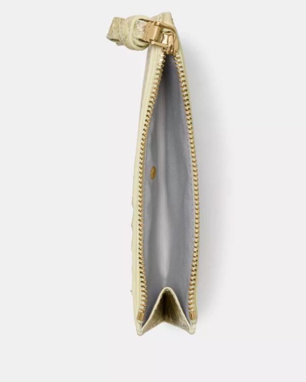 Kate Spade Loop Snake Embossed Zip Card Case Pale Citron - Preorder