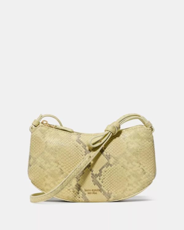 Kate Spade Loop Snake Embossed Crossbody Bag Pale Citron - Preorder