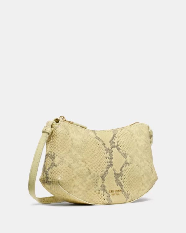 Kate Spade Loop Snake Embossed Crossbody Bag Pale Citron - Preorder