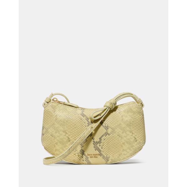 Kate Spade Loop Snake Embossed Crossbody Bag in Pale Citron - Preorder