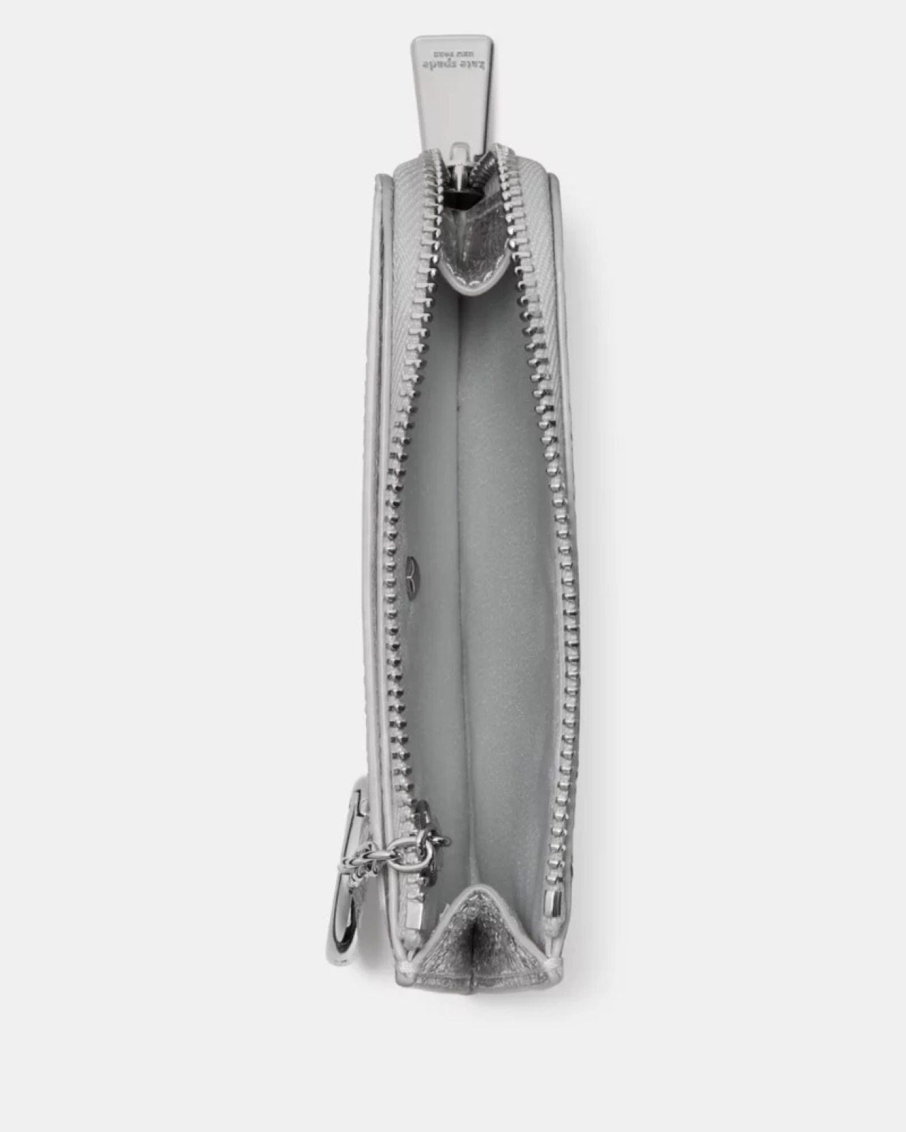 Kate Spade Crinkle Metallic Mini Zip Card Case Silver - Preorder - Image 3