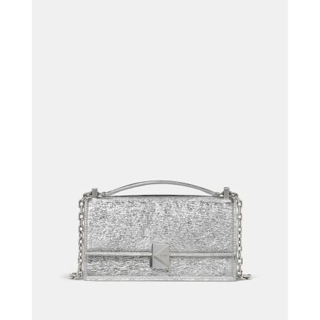 Kate Spade Deco Crinkle Metallic Mini Crossbody Bag in Silver - Preorder