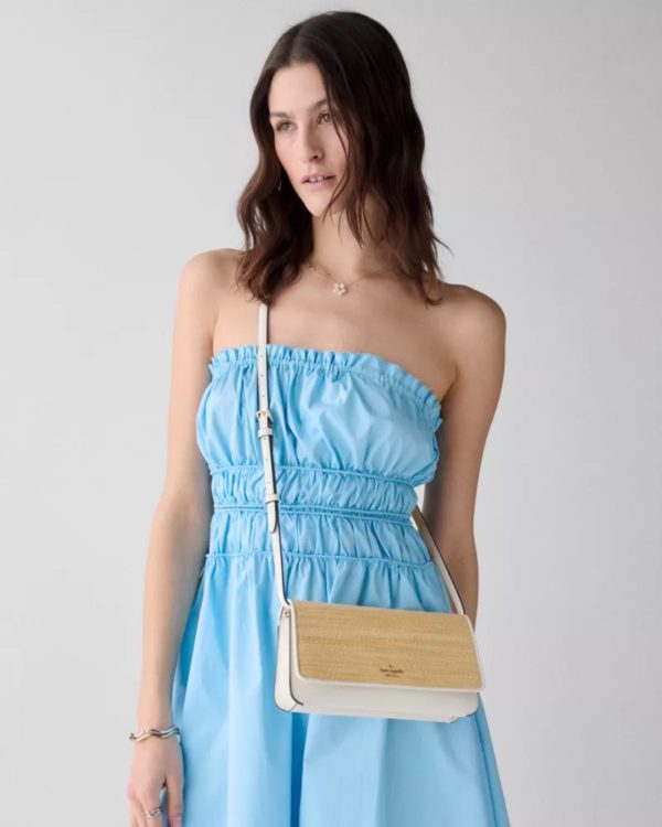 Kate Spade Ivy Straw Crossbody Bag Natural Multi - Preorder