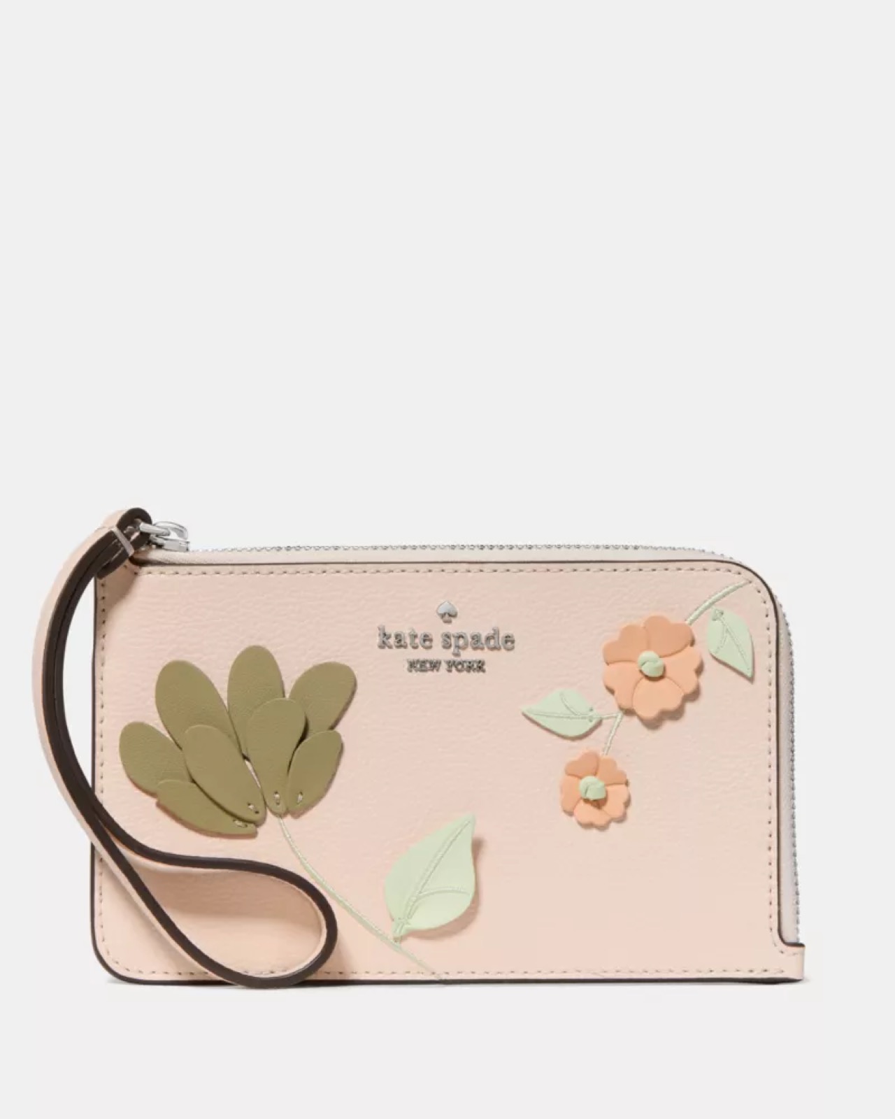 Kate Spade Lucy Floral Small Card Holder Wristlet Fresh Peach Multi - Preorder