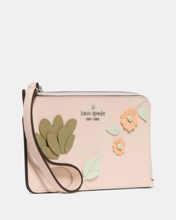 Kate Spade Lucy Floral Small Card Holder Wristlet Fresh Peach Multi - Preorder