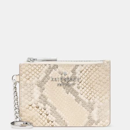 Kate Spade Snake Key Ring Card Holder Natural Multi - Preorder