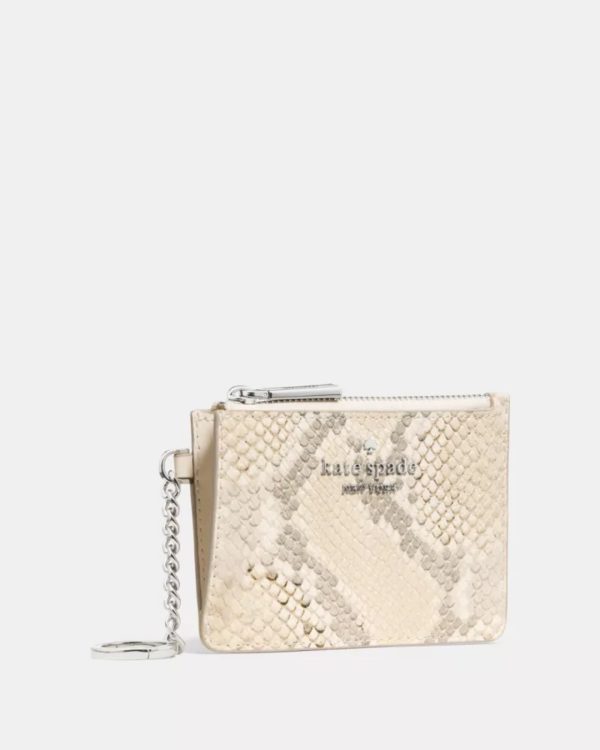 Kate Spade Snake Key Ring Card Holder Natural Multi - Preorder
