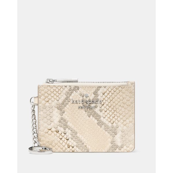 Kate Spade Snake Key Ring Card Holder in Dark Beige Moon Dust - Preorder