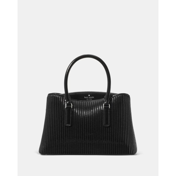 Kate Spade Thompson Street Shiny Quilted Small Satchel Bag in Black - Preorder