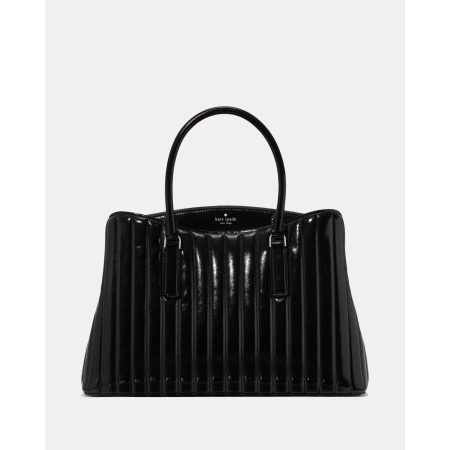 Kate Spade Thompson Street Shiny Quilted Satchel Bag in Black - Preorder