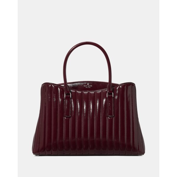 Kate Spade Thompson Street Shiny Quilted Satchel Bag in Grenache - Preorder