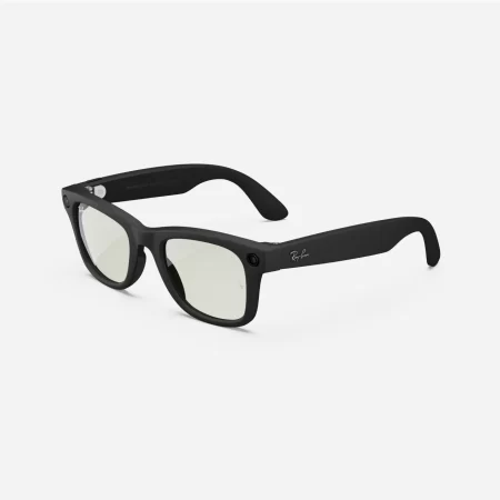 Ray-Ban Meta Wayfarer (Gen 1), Matte Black / Clear to G-15 Green Transitions, Large