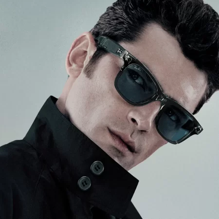 Ray-Ban Meta Wayfarer (Gen 2) Large Shiny Transparent Grey Transitions Sapphire Lenses
