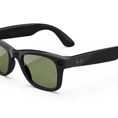 Ray-Ban Meta Wayfarer (Gen 1), Shiny Black / Green, Standard