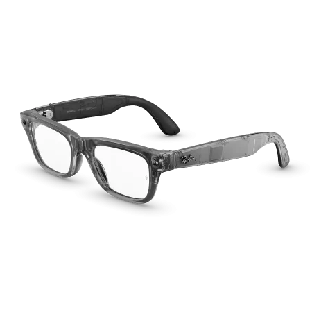 Ray-Ban Meta Blayzer Optics (Gen 2), Matte Transparent Ice Grey, Clear Lenses