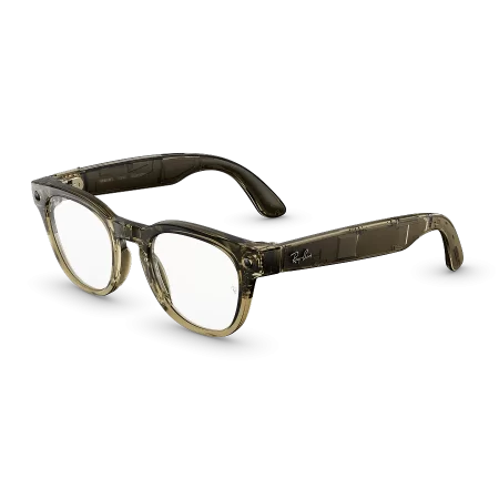 Ray-Ban Meta Scriber Optics (Gen 2), Shiny Transparent Stone Beige, Clear Lenses