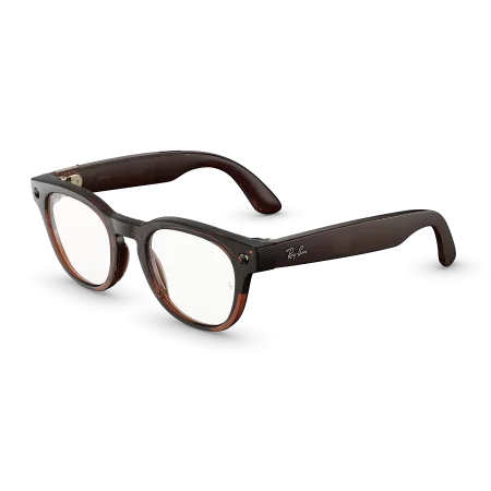 Ray-Ban Meta Scriber Optics (Gen 2), Shiny Transparent Umber, Clear Lenses