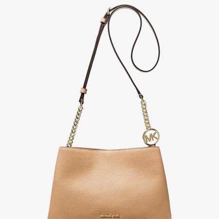 Michael Kors Christina small pebbled leather crossbody bag in Camel