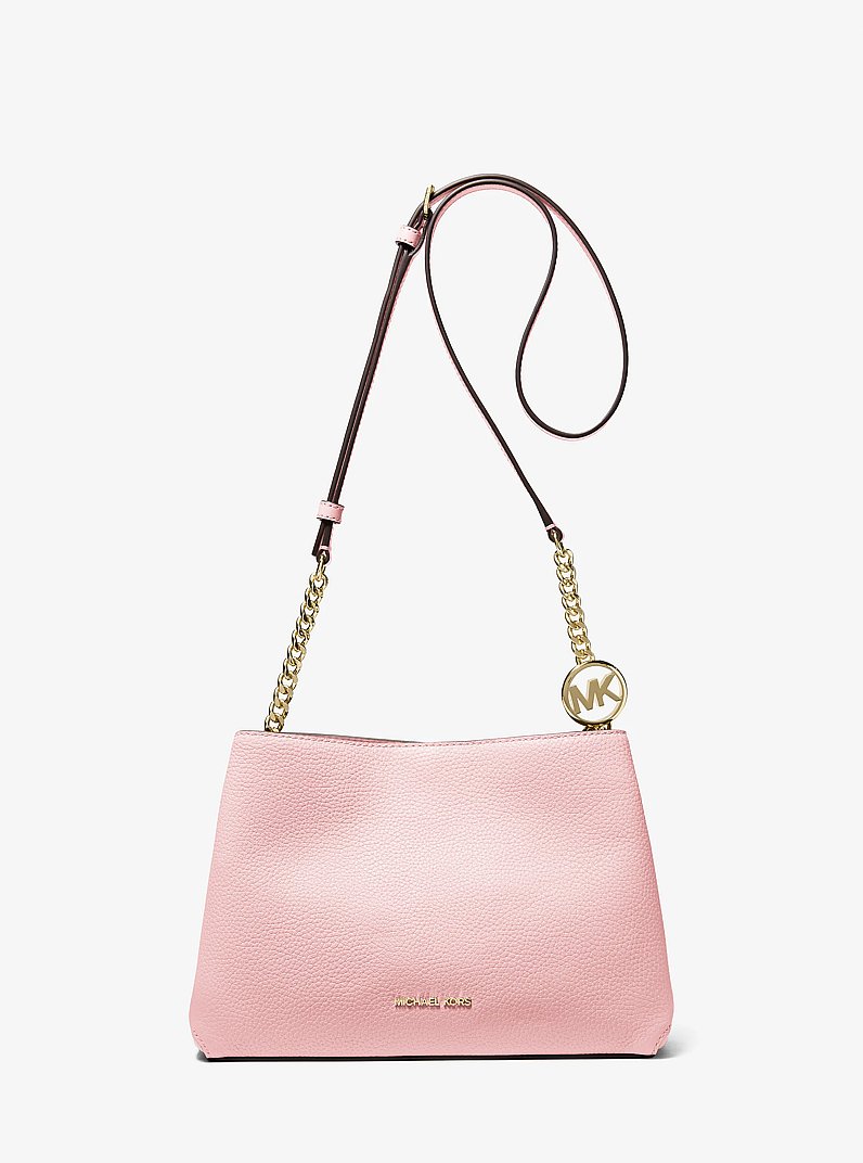 Michael Kors Christina small pebbled leather crossbody bag in Powder Blush