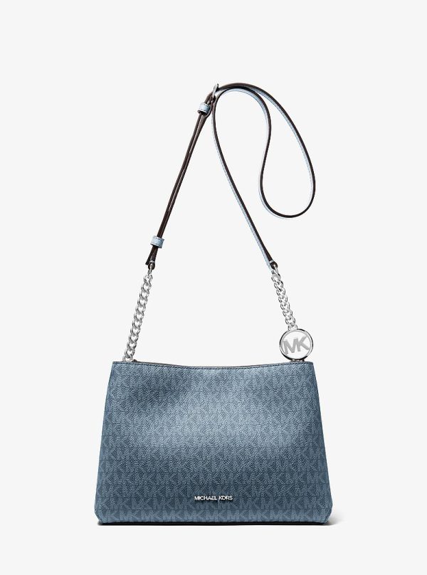 Michael Kors Christina small Signature logo crossbody bag in Denim