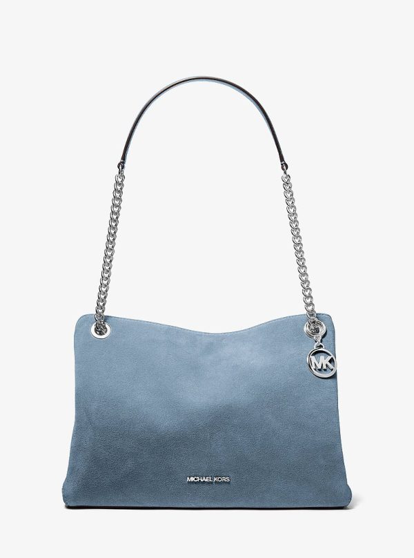 Michael Kors Christina medium suede messenger bag in Denim