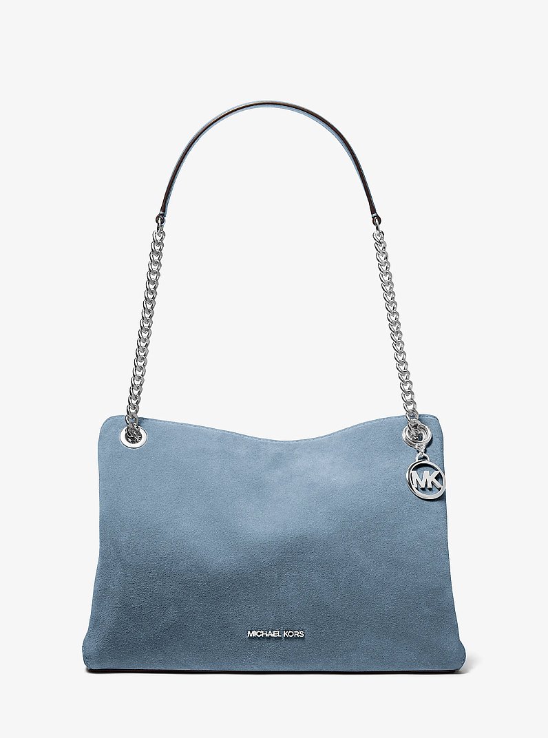 Michael Kors Christina medium suede messenger bag in Denim