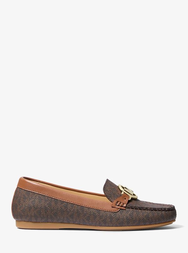 Michael Kors Fulton Signature Logo Moccasin in Brown, side view