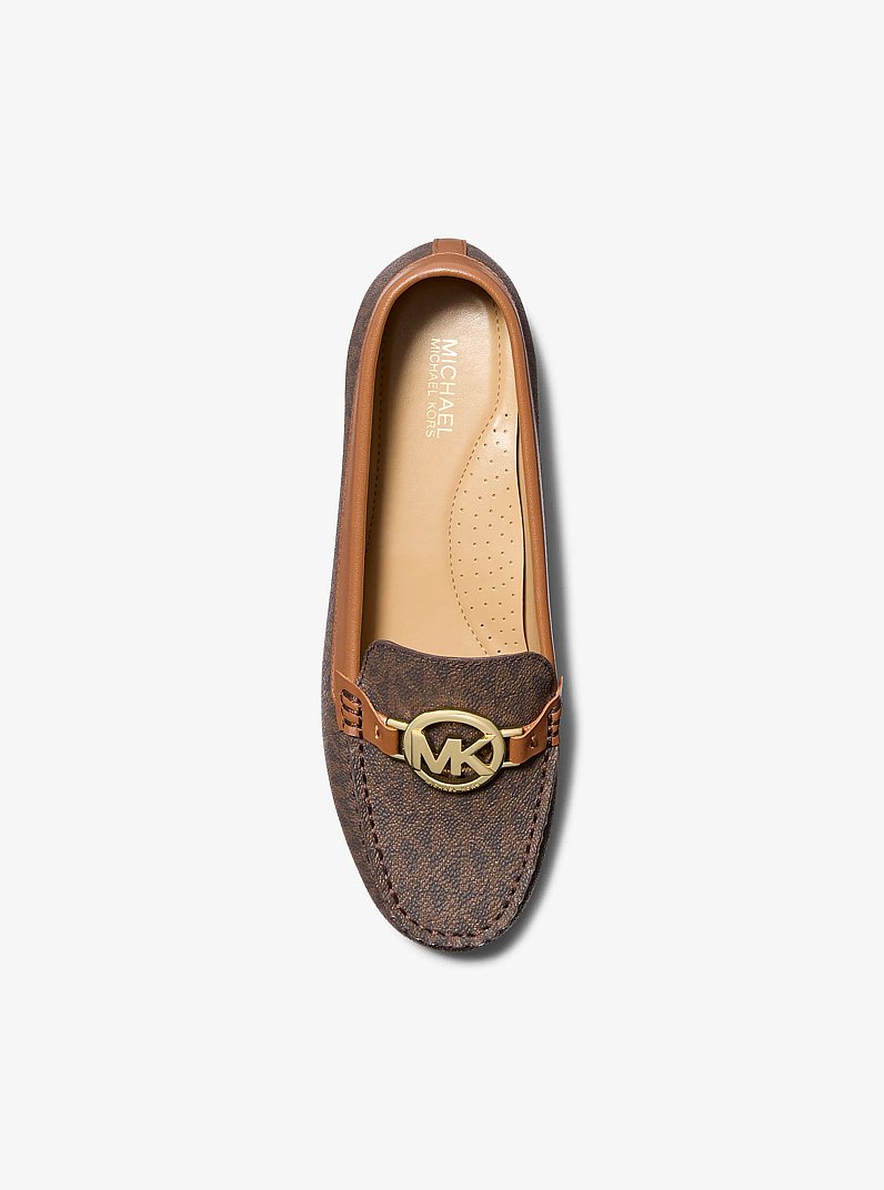 Michael Kors Fulton Signature Logo Moccasin in Brown, top view