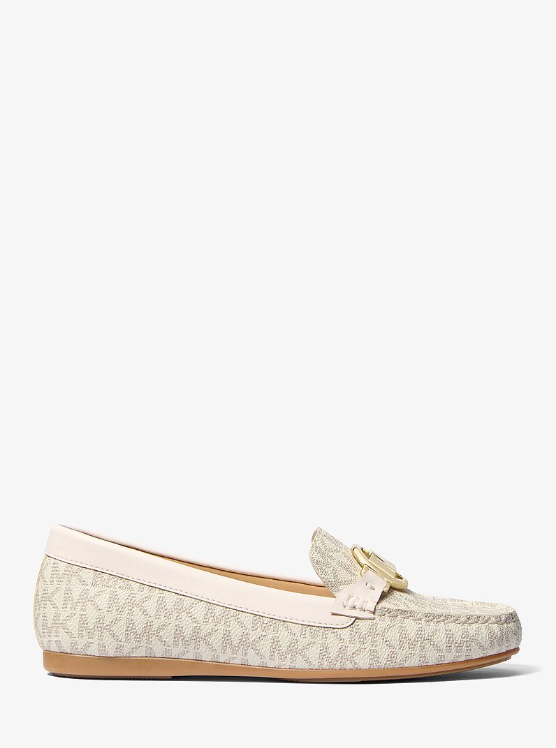Michael Kors Fulton Signature Logo Moccasin in Vanilla, side view