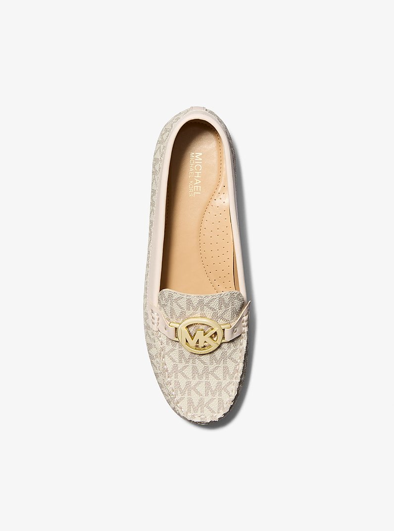 Michael Kors Fulton Signature Logo Moccasin in Vanilla, top view