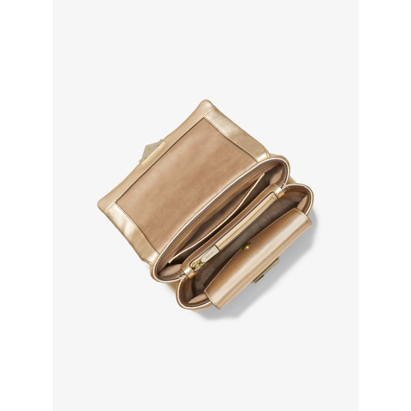 Michael Kors Cece satin chain clutch champagne rose gold 2024 wedding