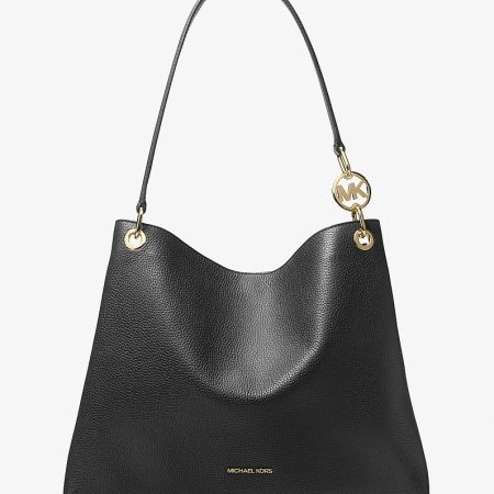 Michael Kors Christina large pebbled leather shoulder bag in Black