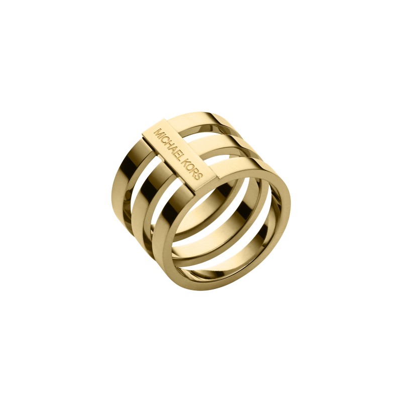 Michael Kors Geometric Stack Set three band rings gold SS26 stackable