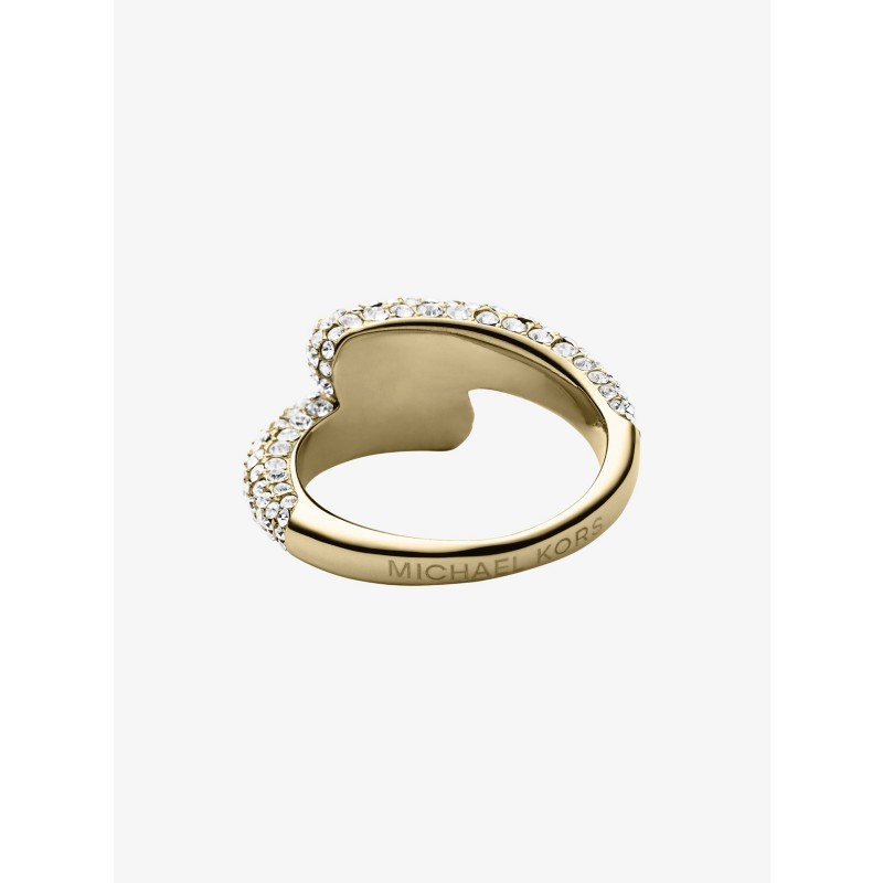Michael Kors Grand Pave Cocktail Ring oversized crystal gold rose gold SS26
