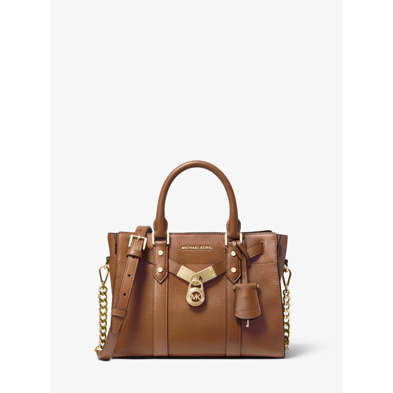 Michael Kors Hamilton Satchel taupe pebble leather structured 2026