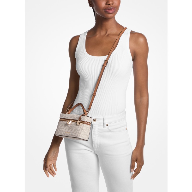 Michael Kors Jana XS Crochet Straw Fringe Crossbody Bag natural tan 2026