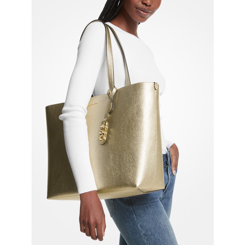 Michael Kors Jet Set large tote bag gold metallic leather 2024