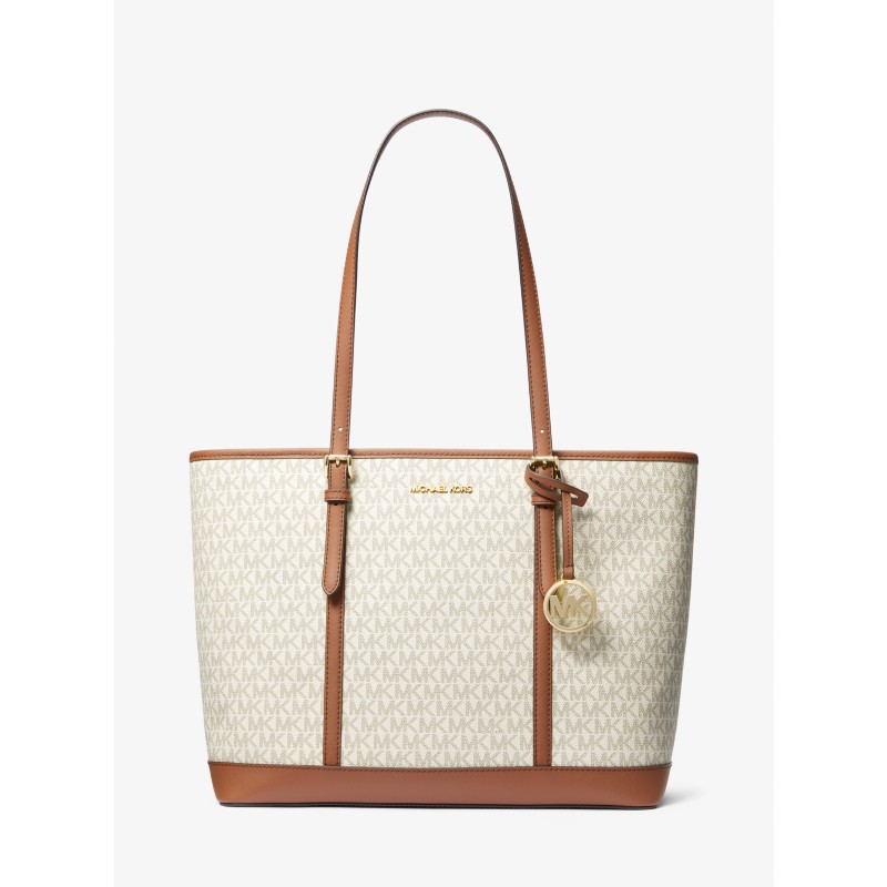 Michael Kors Jet Set Travel large tote vanilla acorn MK signature canvas 2024