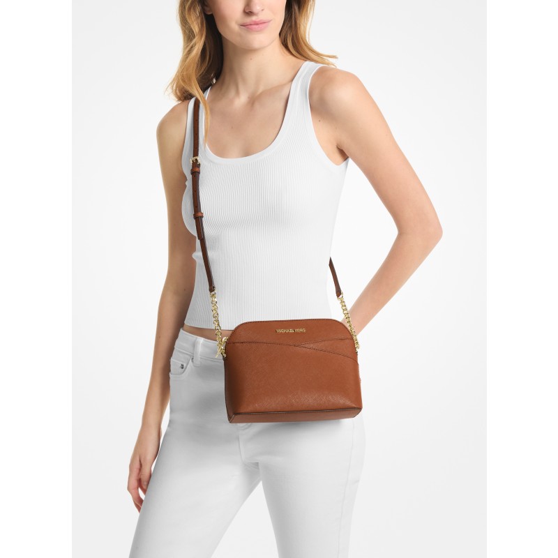 Michael Kors Jet Set Travel Medium Dome Crossbody 35F1GTVC6T Luggage tan coated canvas 2025