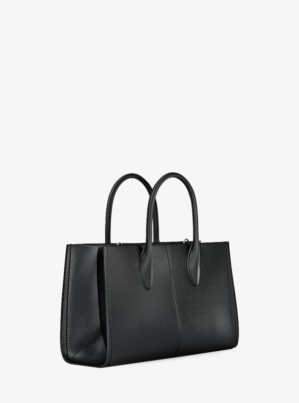 Michael Kors Mirella Medium Black Pebbled Leather Satchel view 3