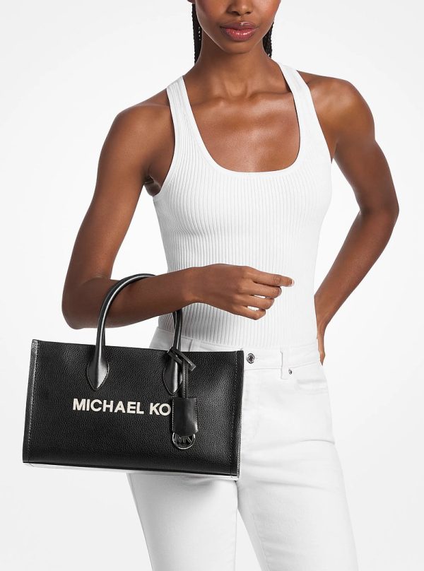 Michael Kors Mirella Medium Black Pebbled Leather Satchel view 4