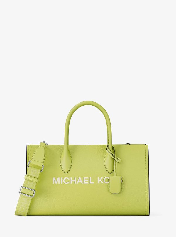Michael Kors Mirella Medium Lime Pebbled Leather Satchel view 1