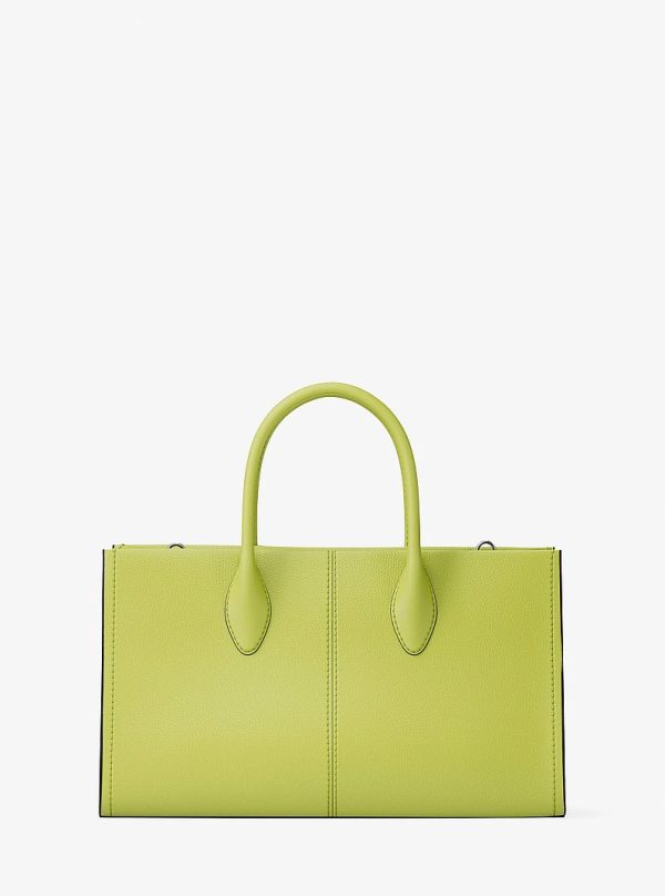 Michael Kors Mirella Medium Lime Pebbled Leather Satchel view 5
