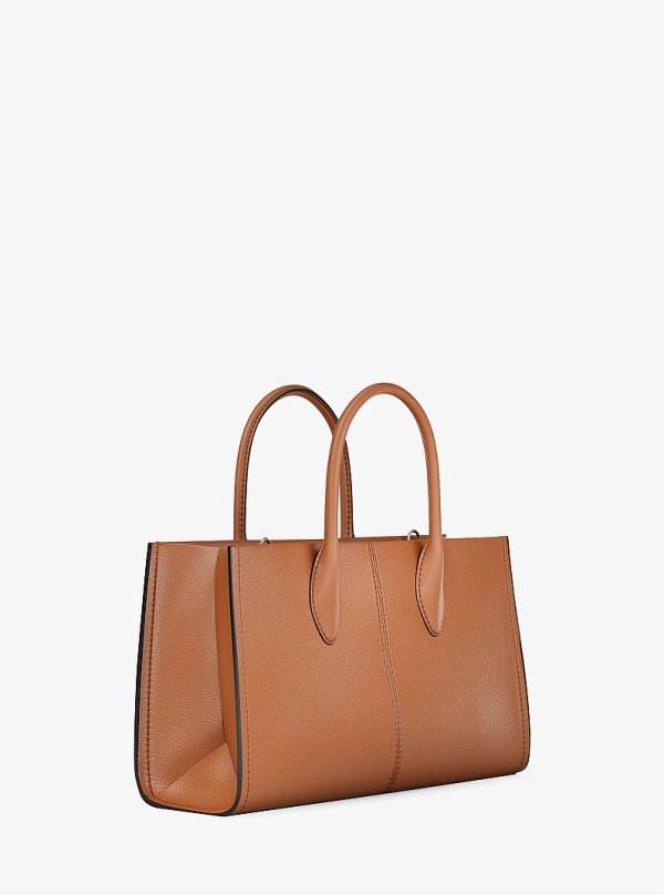 Michael Kors Mirella Medium Luggage Pebbled Leather Satchel view 3